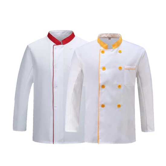 Uniforme de chef de commerce de gros respirable de coton de travail de restaurant de logo fait sur commande